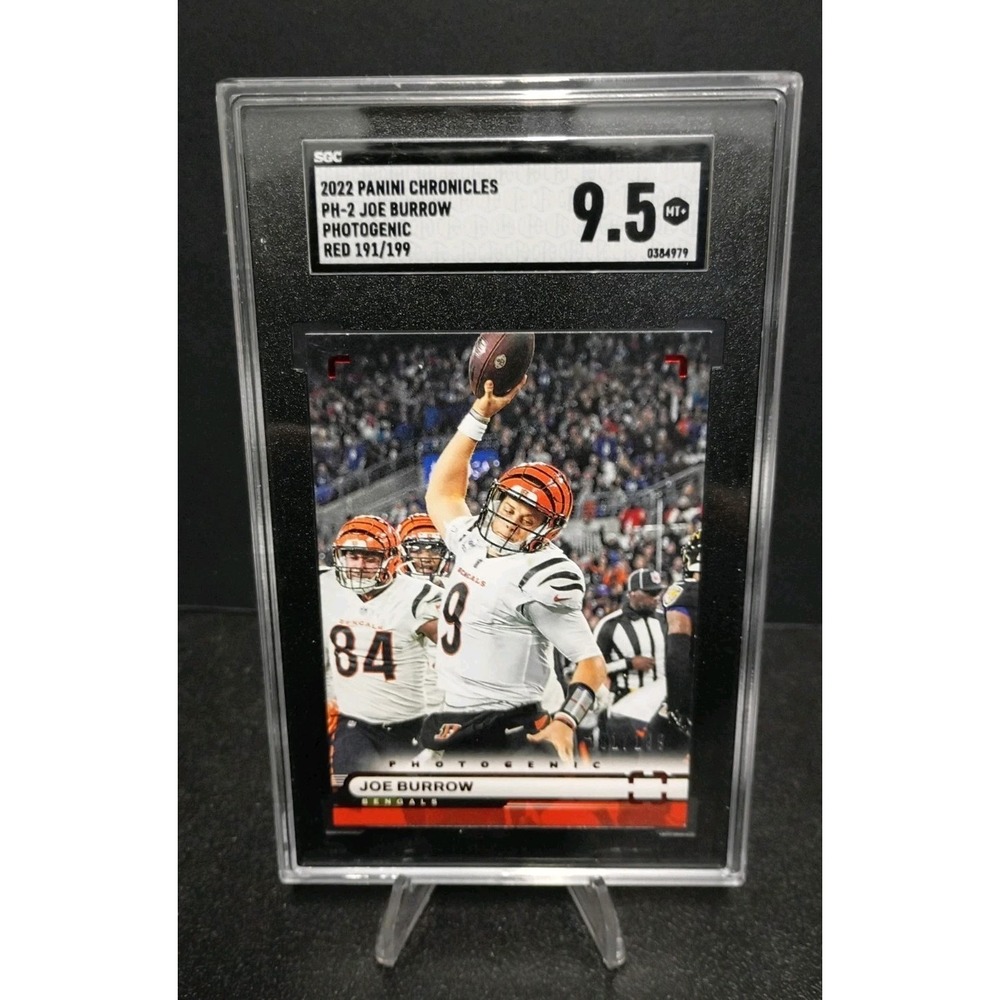 2022 Panini Chronicles Photogenic PH-2 Joe Burrow Red /199 Bengals SGC 9.5 Card